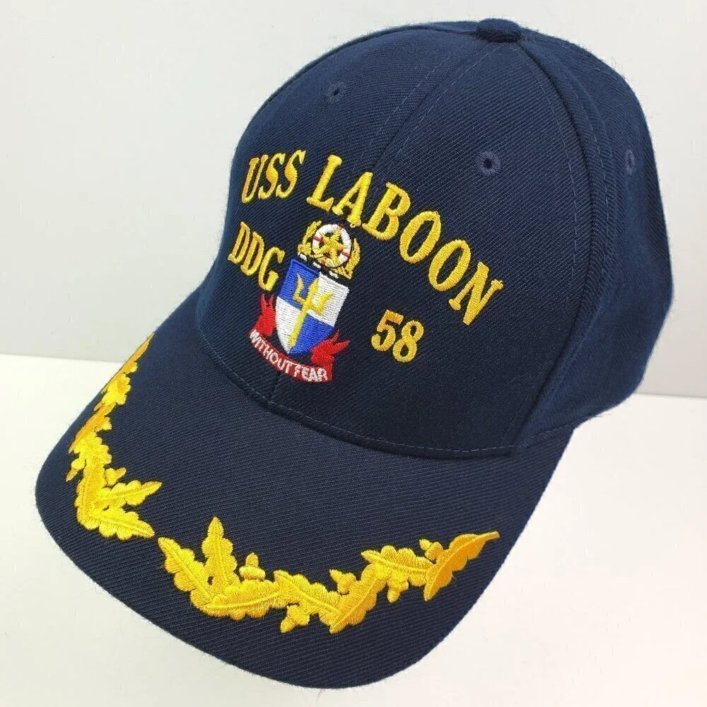 USS Laboon DDG 58 Hat Navy Destroyer Military Gold Leaf Corps USA Cap